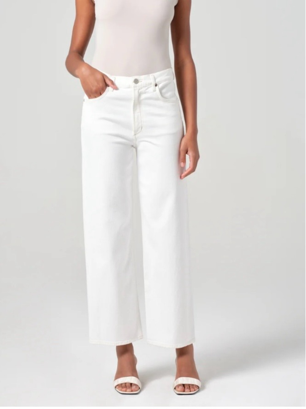 Agolde REN JEAN (STRETCH) High Rise Cropped Wide Leg Jeans Size 27